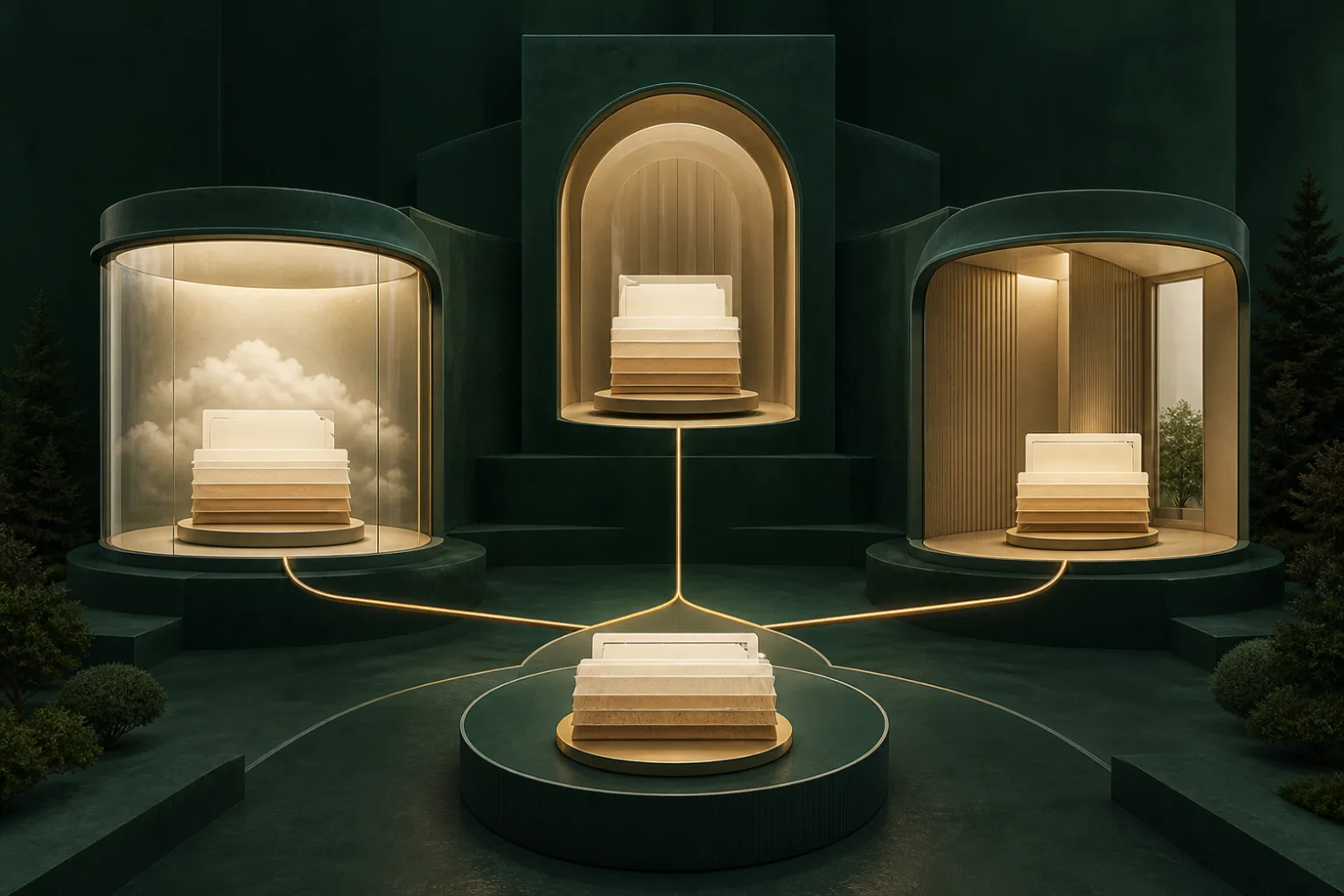Three isolated deployment environments connected by one governed platform